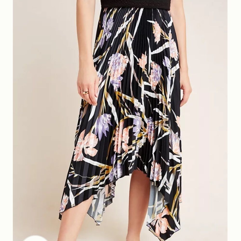 NWT Anthro Corey Lynn Calter Pleated Floral Skirt - Picture 2 of 4